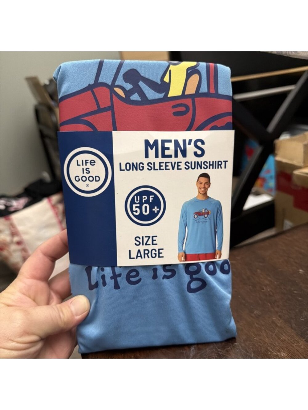 Life Is Good Blue Long Sleeve Sun Protection Shirt Unisex Performance Top